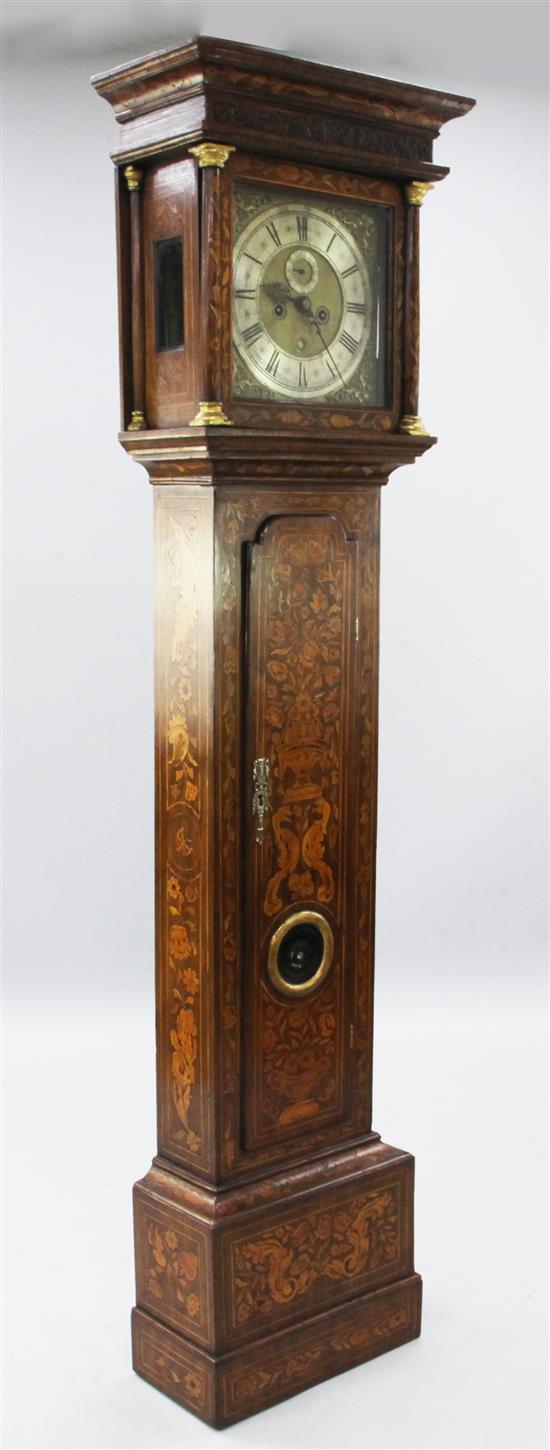 John Naishbourn of Gloucester. An early 18th century eight day longcase clock, 6ft 7in.